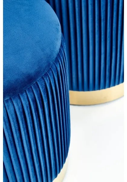 KÉSZLET 2x Taburet MONTY átm. 36/66 cm kék/arany