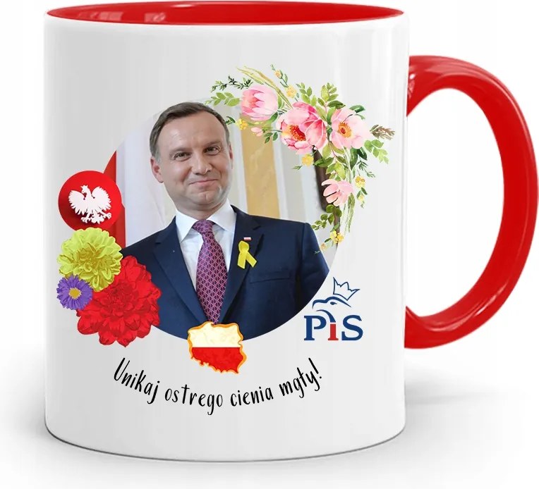 Piros Elnöki Bögre Andrzej Duda Pis Egészség felirattal