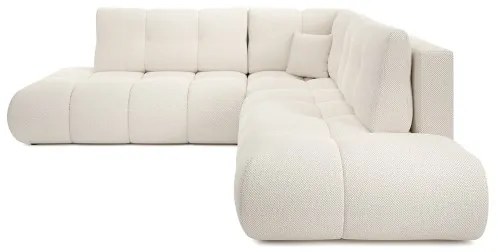 Ágyazható balos L-alakú kárpitozott sarokkanapé ágyneműtartóval ALMADA bézs