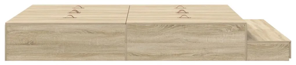 Ágykeret tárolóval Sonoma tölgy 226.5 x 140 x 31.5 cm Faanyag
