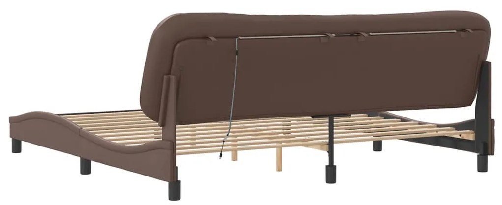 barna ágykeret LED-ekkel matrac nélkül Hvar 200 x 200 cm