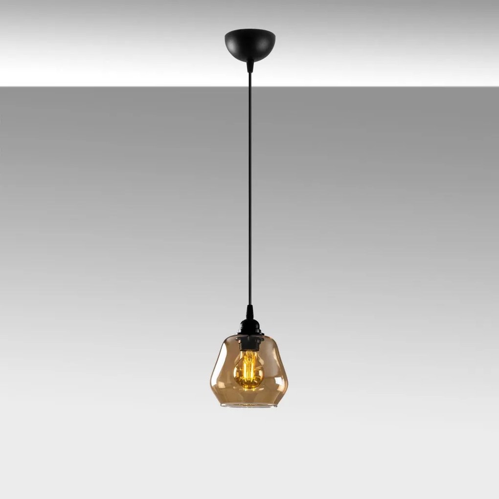 Gold 030 arany-fekete fém és üveg függőlámpa, Ø15 cm