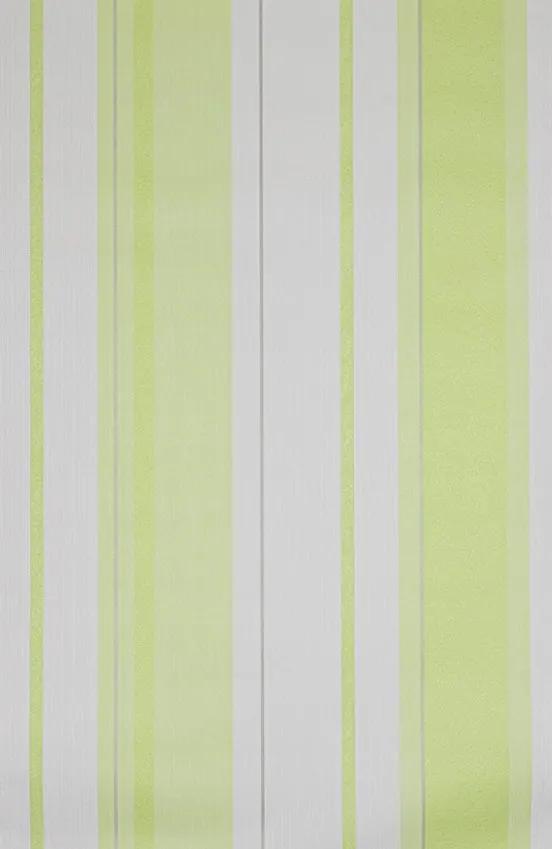 Fehér-banán zöld csíkos tapéta (13329-2)