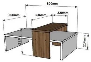 Dohányzóasztal Glowie (dió + antracit). 1089470