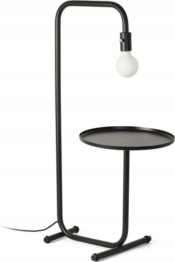 Faro Guest fekete állólámpa lerakóasztallal, modern dizájn
