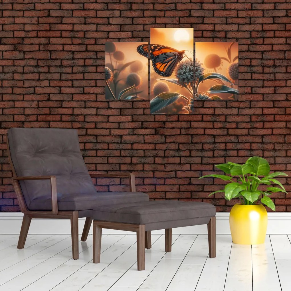 Kép – Pillangó a lenyugvó napban (90x60 cm)