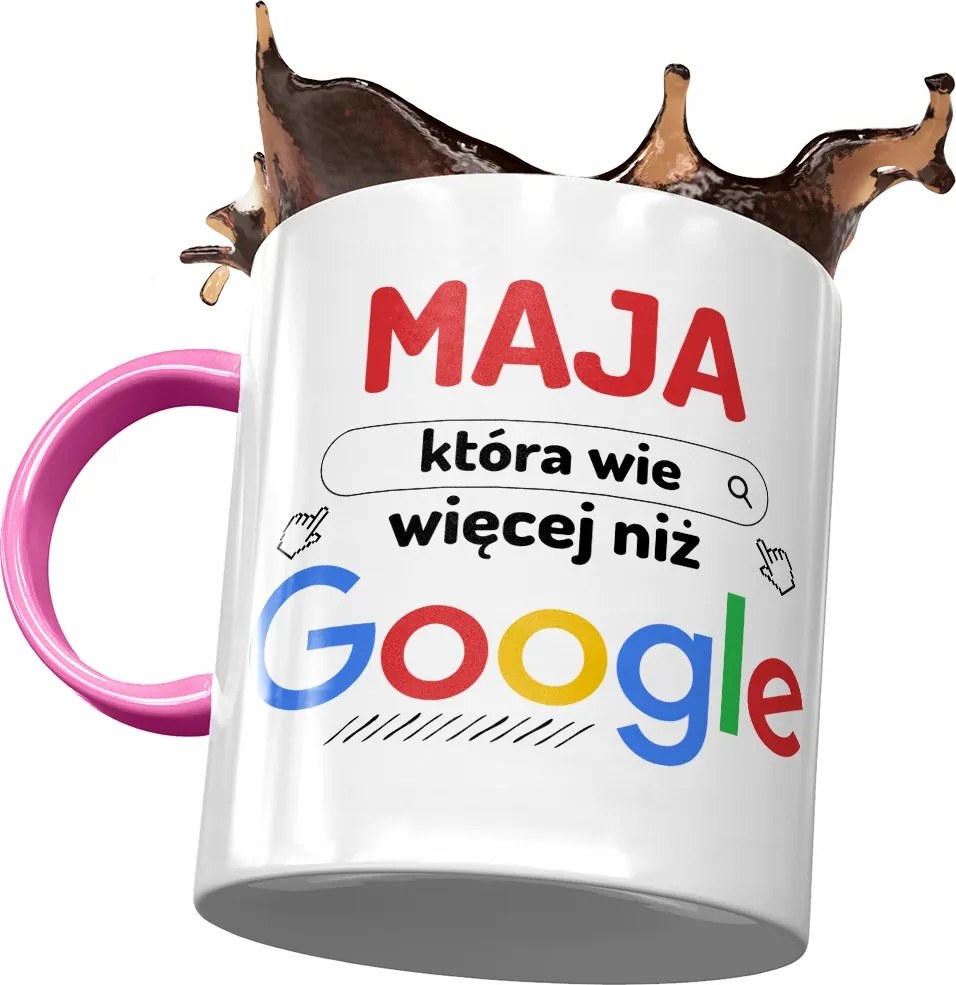 Rózsaszín bögre Maja Barátnő Feleség Nyomtatott Fotóval