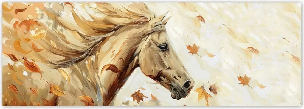 Fotótapéták 624x219 Ló az őszi levelek között