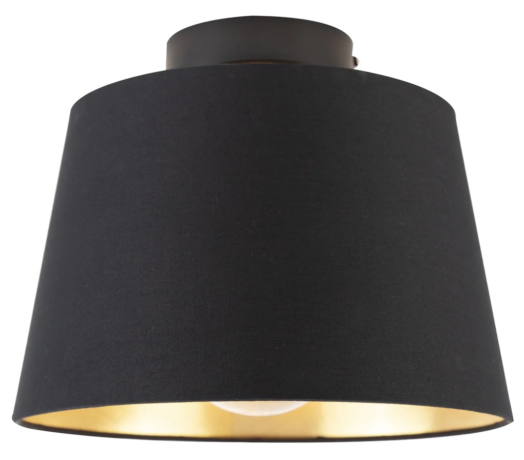 Mennyezeti lámpa pamut búrával fekete arannyal 25 cm - Combi Black