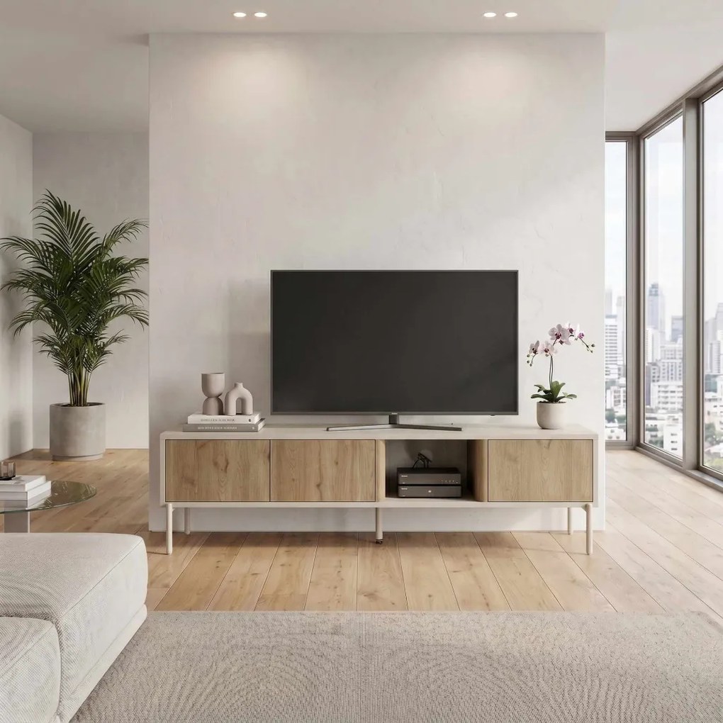 Ventro TV-állvány, homokkő-natúr, 150 cm