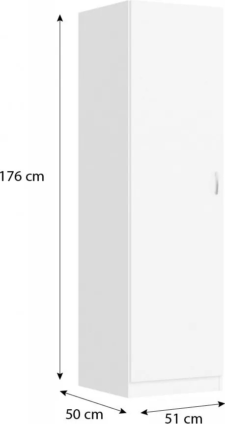 Riava egyajtós gardróbszekrény 51cm F Fehér