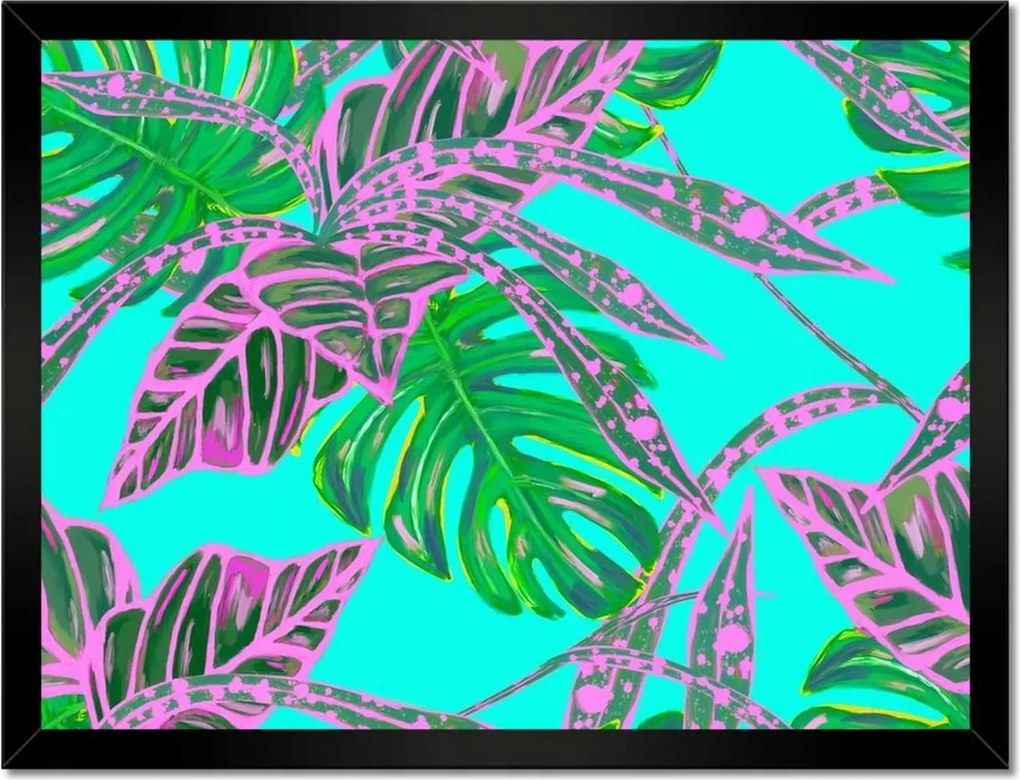 Poszter keretben 40x30 Monstera Rózsalevelek