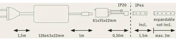 Paulmann 70623 - LED/10W IP44 Dimmelhető fürdőszobai szalag MAXLED 1,5 m 2700-6500K 230V+RC