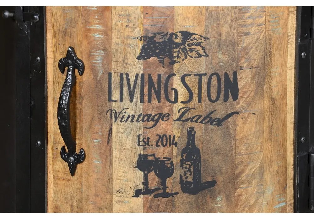 Fekete fém bortartó szekrény, palackok száma 9, 60x85 cm Luni – Interia Home &amp; Living