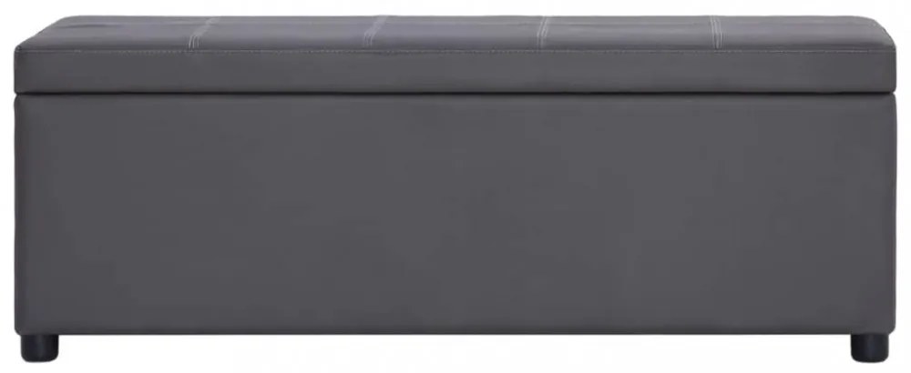 szürke műbőr pad tárolórekesszel 116 cm