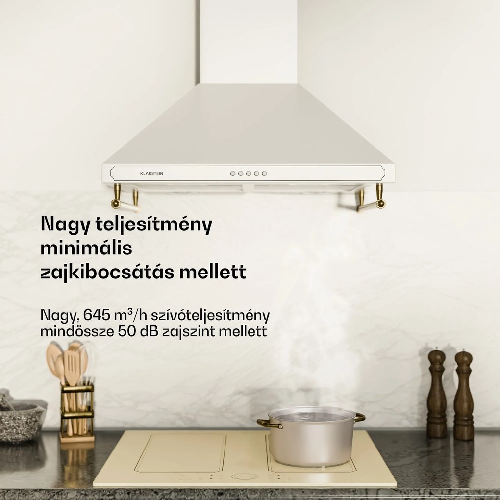 Klarstein Victoria 60, páraelszívó, 60 cm, retro kialakítás, 630 m³/ó, 2 LED lámpa