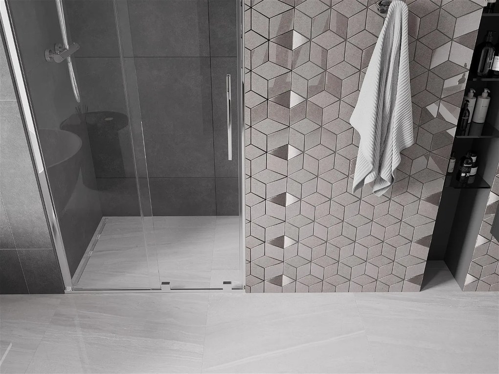Mexen Velar, nyitható tolóajtó 85x200 cm, 8mm átlátszó üveg, króm, 871-085-000-01-01