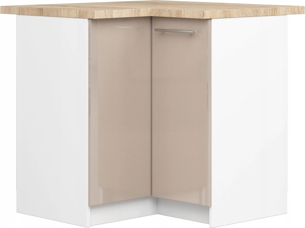 Olivia szekrény S90/90 Asztallap Fehér Cappuccino Fényes Akd