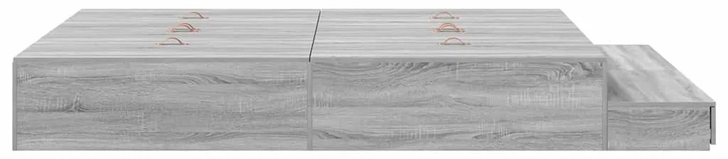 Ágykeret tárolóval Szürke sonoma 236.5 x 140 x 31.5 cm Faanyag