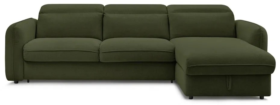 Zöld kinyitható sarokkanapé (variálható) Achille – Bobochic Paris