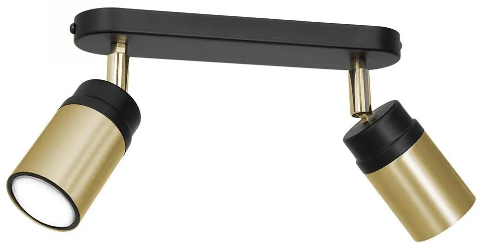 Spotlámpa NEST 2xGU10/8W/230V fekete/sárgaréz