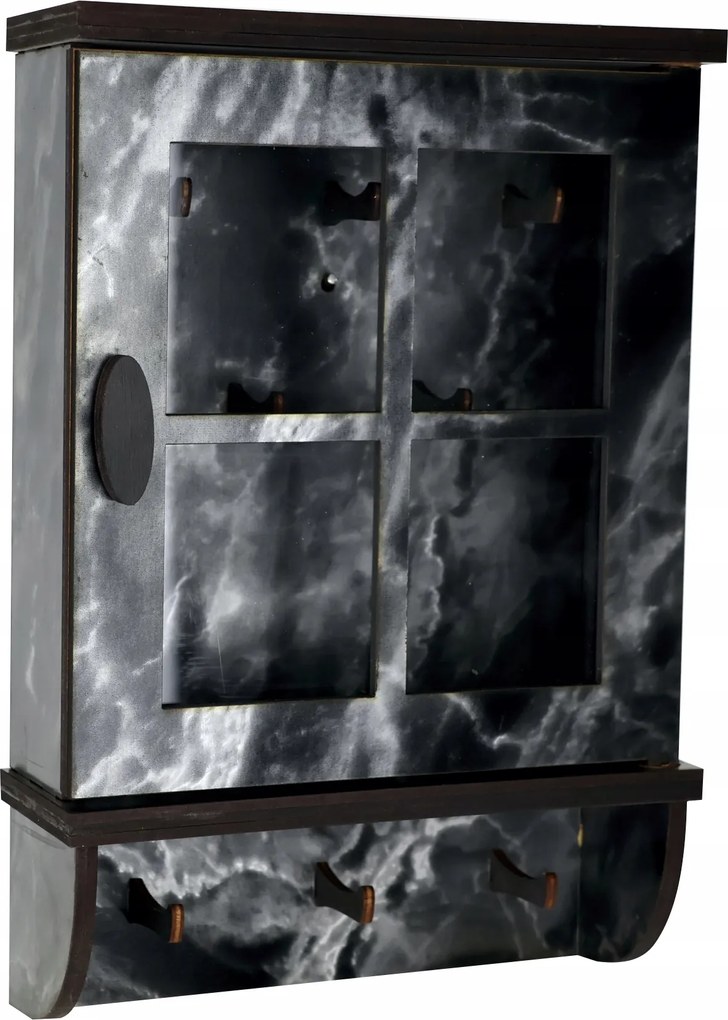 Szekrény, Kulcstartó Doboz 9 márvány fekete-ezüst, Sok Különböző Minta