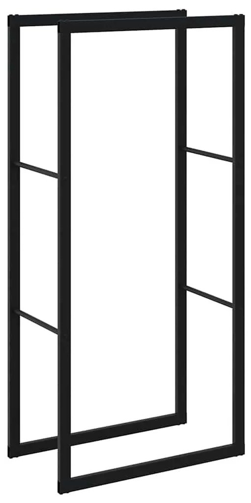 tűzifa állvány Fekete 55x30x116 cm Acél