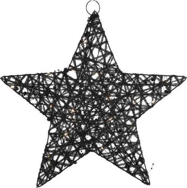 Karácsonyi dekoráció csillag STARIELLE LED világítással 30 cm, fekete