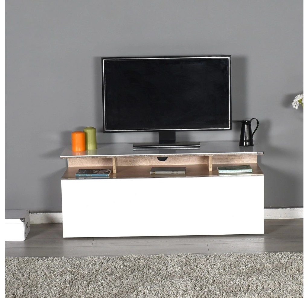 TV szekrény Thea 1 (tölgy + fehér) . 1109422