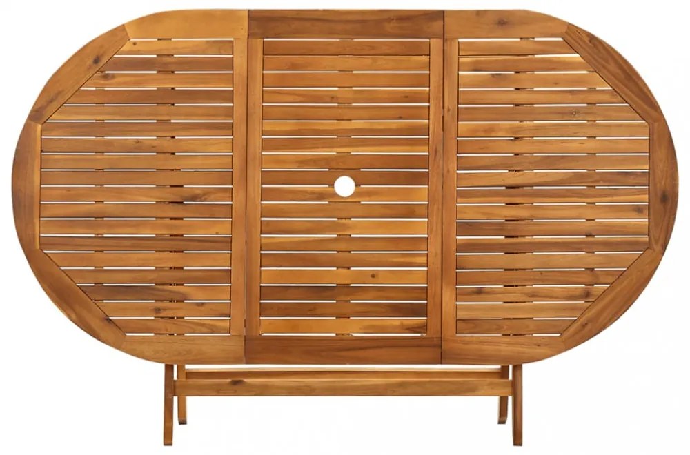 tömör akácfa összecsukható kerti asztal 160 x 85 x 75 cm