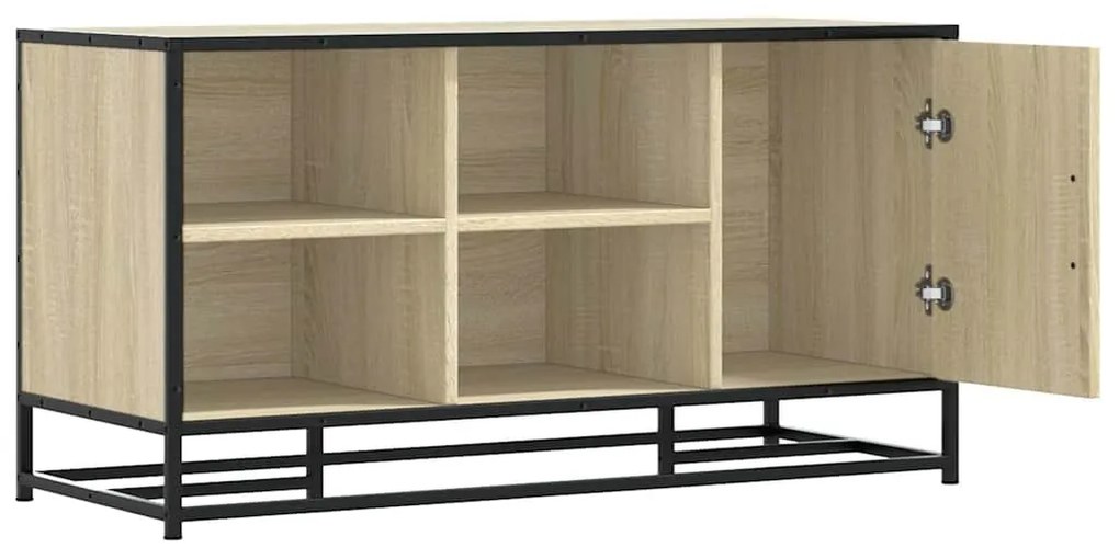 cipőpad Sonoma tölgy 100x40x53,5 cm Gépi fa és fém