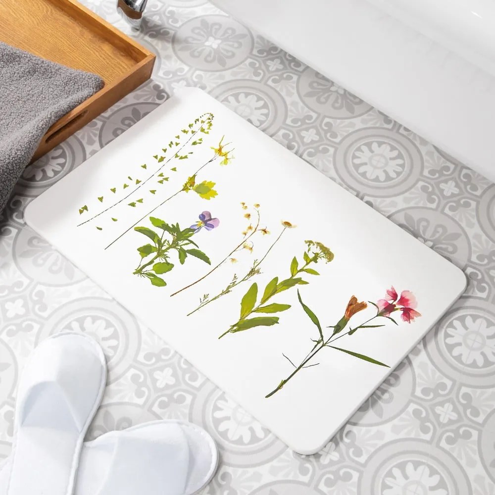 Fehér kovaföld fürdőszobai kilépő 39x60 cm – Artsy Doormats