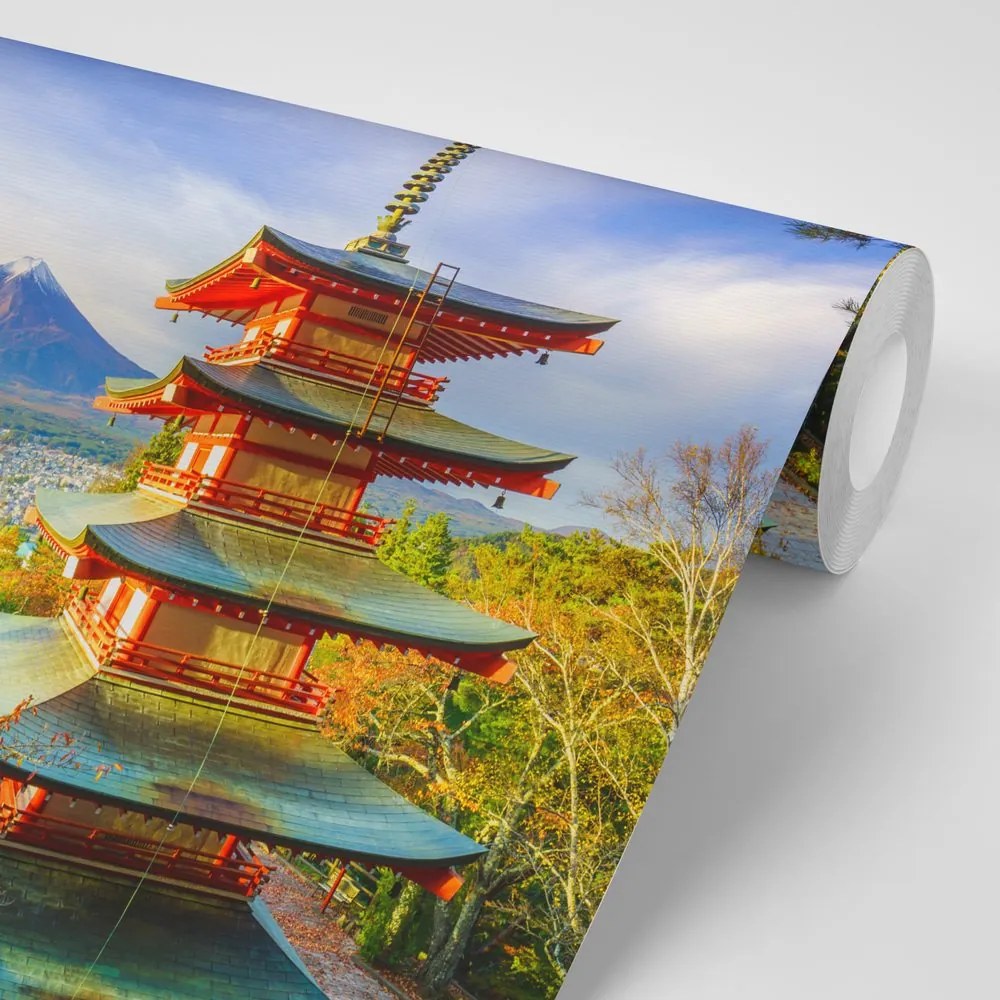 Öntapadó fotótapéta kilátással a Chureito pagodára és a Fuji-hegyre