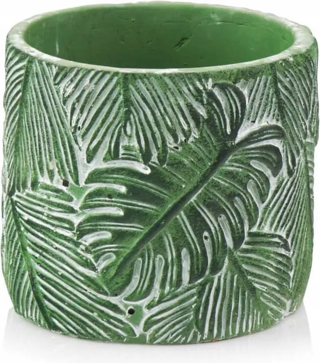 Monstery levélmintás zöld virágtartó virágcserép 14 cm