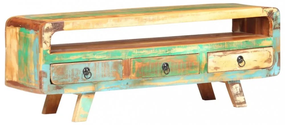 tömör újrahasznosított fa TV-szekrény 117 x 30 x 41 cm