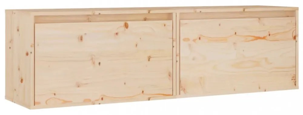 2 darab tömör fenyőfa faliszekrény 60 x 30 x 35 cm