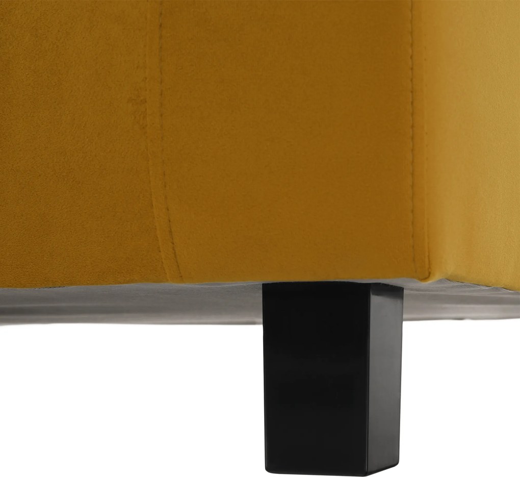 Teljesen kárpitozott heverő, mustár színű szövet, LUANA