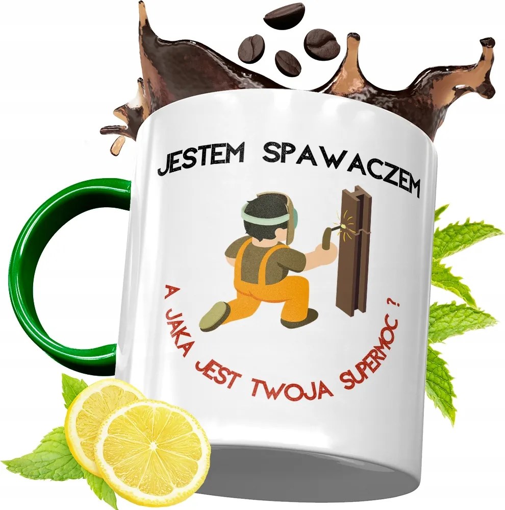 Zöld Bögre Hegesztőnek Születésnapra Ajándék fényképes nyomtatással