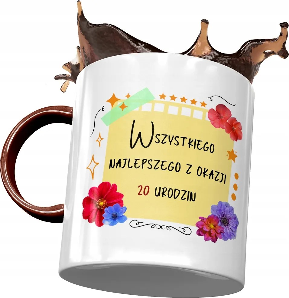 Bordó Bögre Születésnapra 20 20. 20. Ajándék Nyomtatott Fotóval