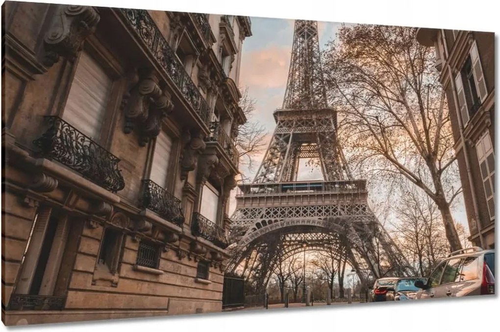 Vászonkép 120x70 Eiffel-torony Párizs utca