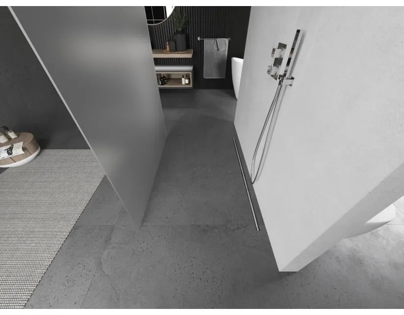 Mexen Kioto, Walk-In zuhanyparaván 120 x 200 cm, 8 mm-es matt üveg, csiszolt acél profil, 800-120-002-97-30