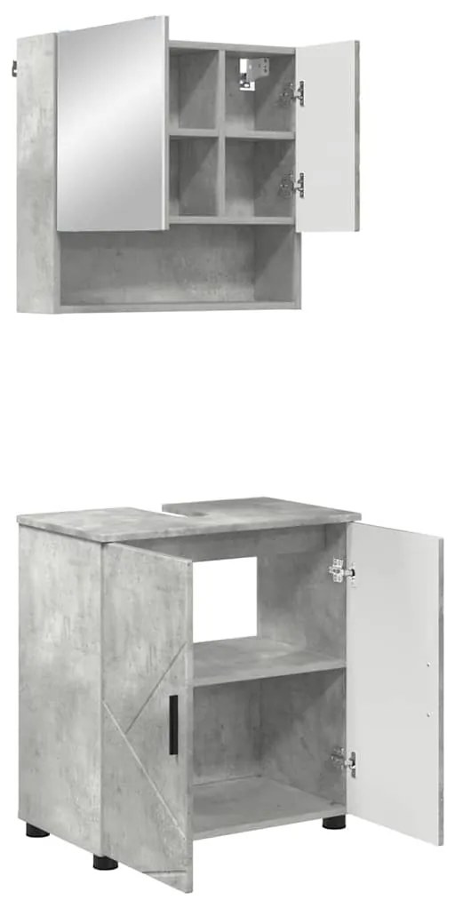Fürdőszoba bútor szett 2 pcs Beton szürke 61 x 35 x 64 cm