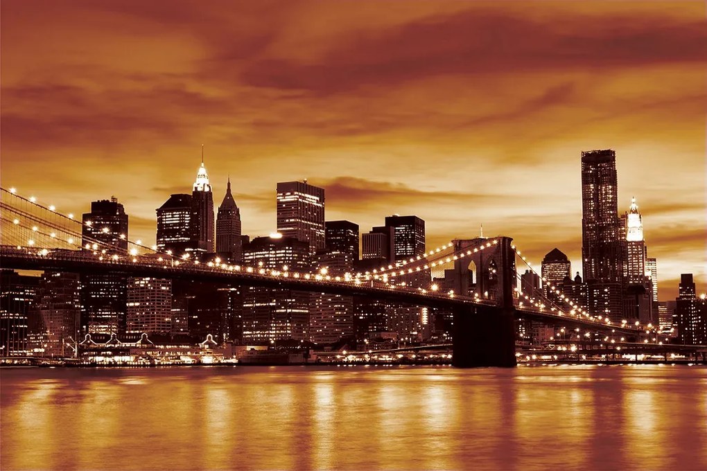 Poszter tapéta Brooklyn Bridge - New York vlies 104 x 70,5 cm vlies 104 x 70,5 cm