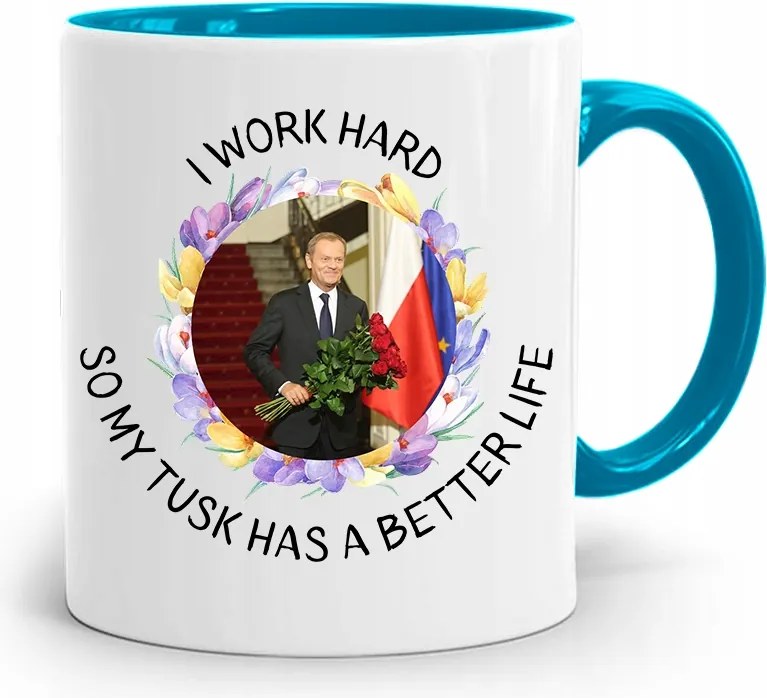 Donald Tusk Kék Bögre Platform Ajándék fényképes nyomtatással