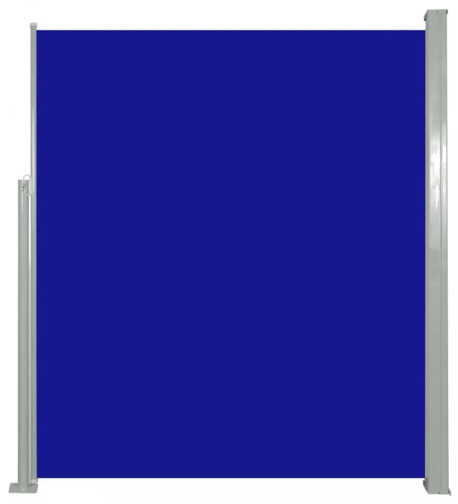 kék behúzható oldalsó napellenző 160 x 500 cm