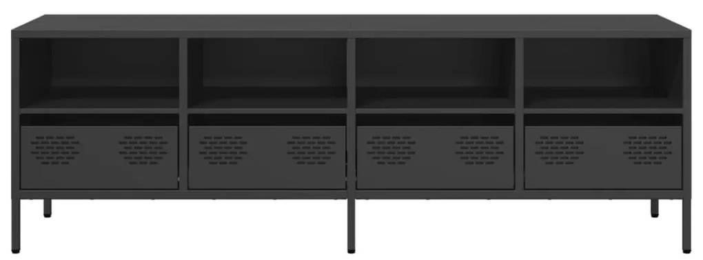 fekete hidegen hengerelt acél TV-szekrény 135 x 39 x 43,5 cm