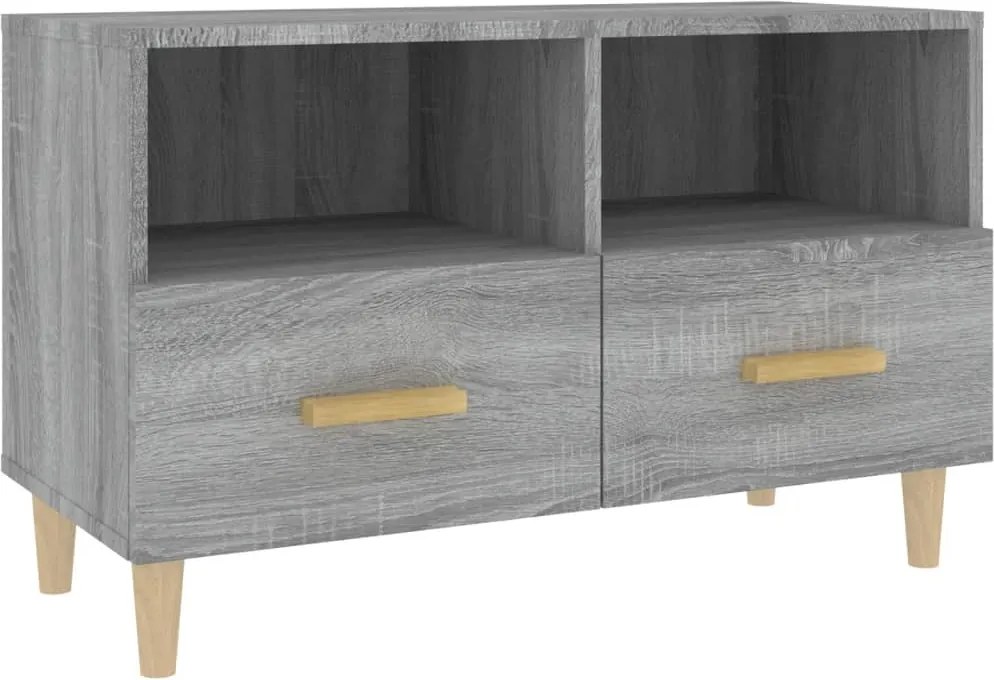 vidaXL szürke sonoma színű szerelt fa TV-szekrény 80x36x50 cm