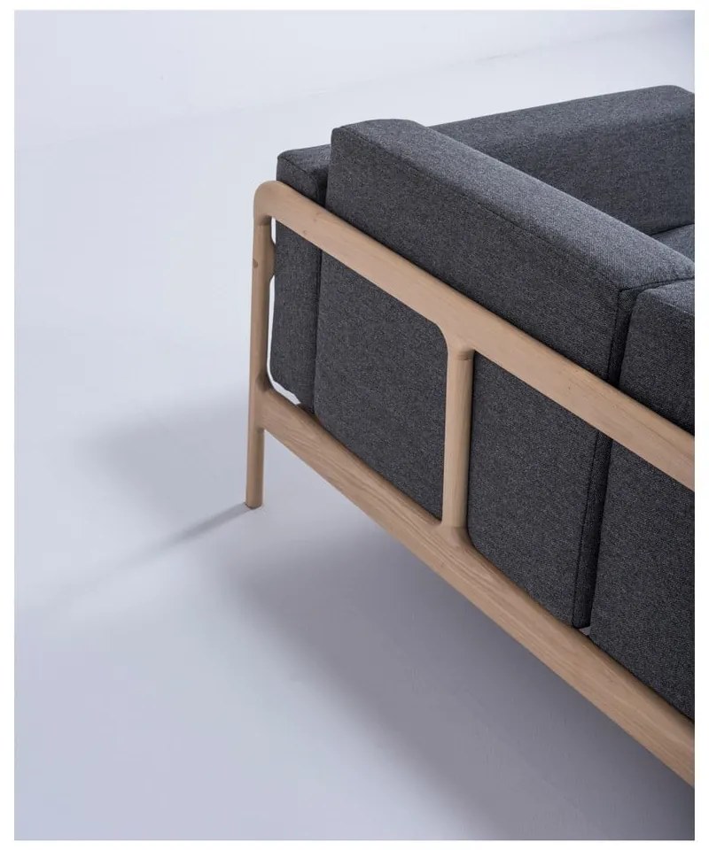 Fawn sötétszürke kanapé tölgyfából, 180 cm - Gazzda