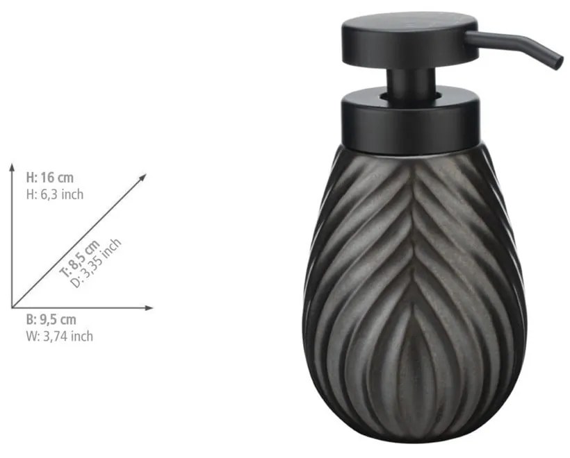 Antracitszürke kerámia szappanadagoló 330 ml Idro – Wenko