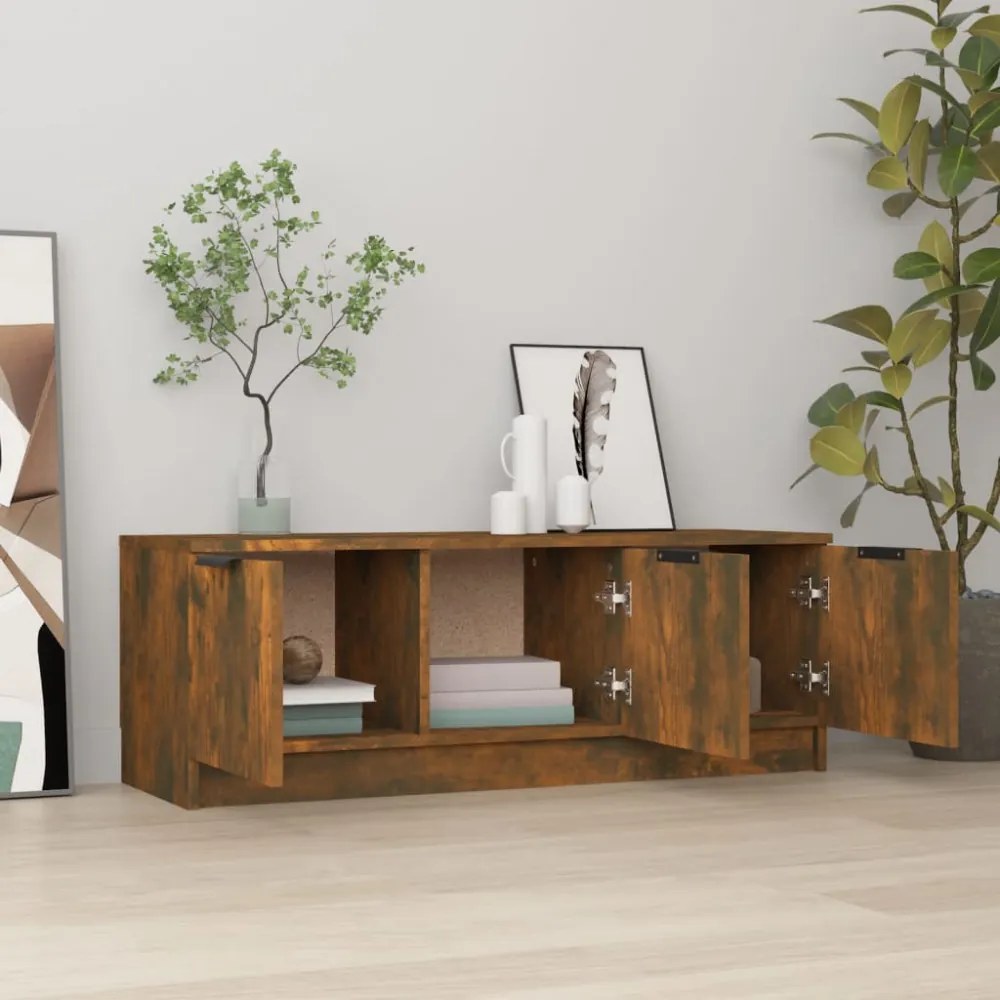 füstös tölgy színű szerelt fa TV-szekrény 102 x 35 x 36,5 cm